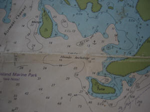 Seekarte rund um Mange